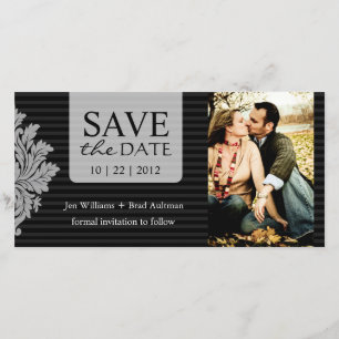 Damask Photo Sauvegarder La Date Invitation