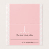 Damask Pink Communion Croix religieuse (Outside Unfolded)