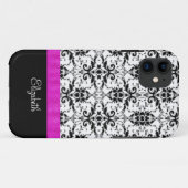  Damask Pink Ribbon iPhone 11 Hoesje (Achterkant (horizontaal))