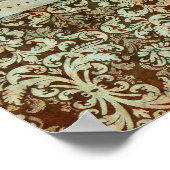 Damask Poster Brown Green (Hoek)
