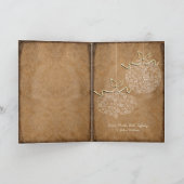 Damask Prettige feestdagen Gold Lijst Uw fotokaart (Binnen)