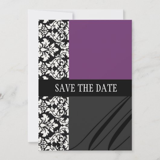 Damask Purple Enregistrer La Carte Date (Devant)