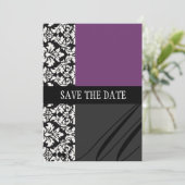 Damask Purple Enregistrer La Carte Date (Debout devant)