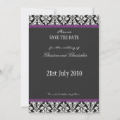 Damask Purple Enregistrer La Carte Date (Dos)