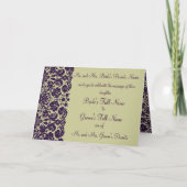 Damask Purple Faire-part de mariage (Devant)