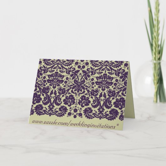 Damask Purple Faire-part de mariage (Dos)