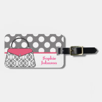 Damask Purse Handtas Bagagelabel