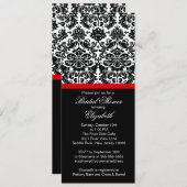 Damask Red Bridal Shower Kaart (Voorkant / Achterkant)
