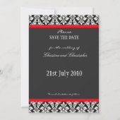 Damask Red Enregistrer la carte Date (Dos)