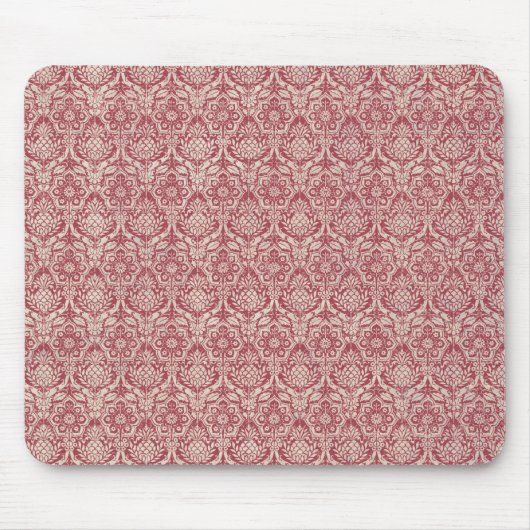 Damask Red Pattern Muismat (Voorkant)
