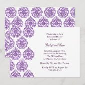 Damask Rehearsal Dinner Invitation Kaart (Voorkant / Achterkant)