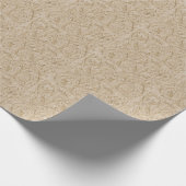 Damask Renaissance Sepia Acanthus Leaf Cadeaupapier (Hoek)
