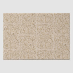 Damask Renaissance Sepia Acanthus Leaf Tissuepapier