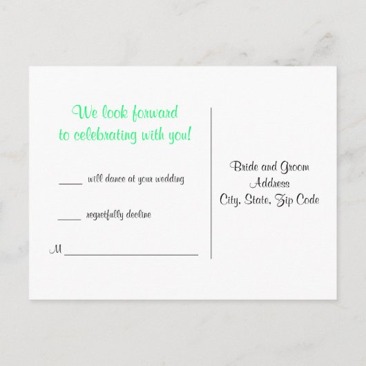 Damask Response Briefkaart (Achterkant)