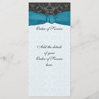 Damask Ribbon Wrapped Order of Service - Blauwgroe Programma