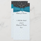Damask Ribbon Wrapped Order of Service - Blauwgroe Programma (Voorkant / Achterkant)