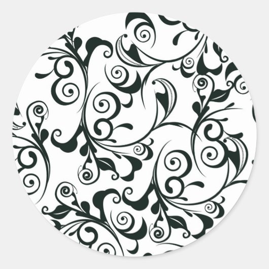 Damask Ronde Sticker (Voorkant)
