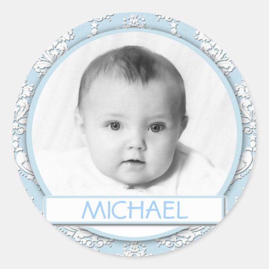 Damask Ronde Sticker (Voorkant)