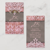 Damask Roos Gold Elegant Crown Visitekaartje (Voorkant / Achterkant)