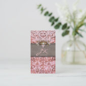 Damask Roos Gold Elegant Crown Visitekaartje (Staand voorkant)
