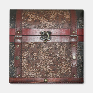 Damask Roos Leather  Chest Magneet