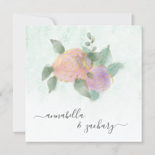 *~* Damask ROOS QR RSVP Glitter - AR12 bruiloft Kaart