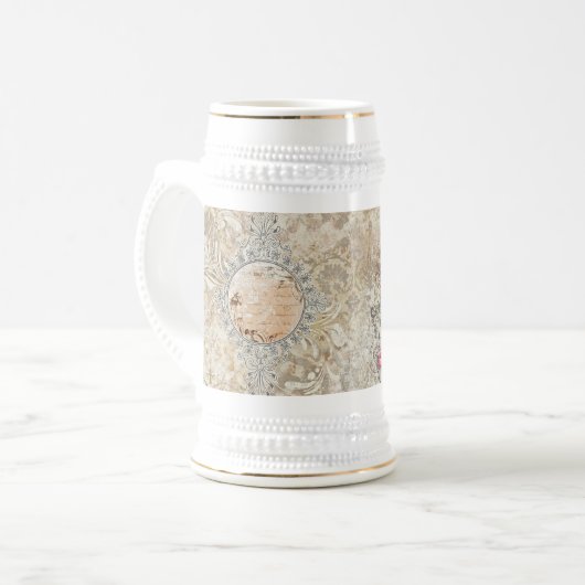  Damask Roos Stein Bierpul (Voorkant links)