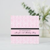 Damask rose 40e anniversaire Invitations (Debout devant)