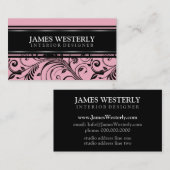 Damask Rose Designer Cartes de visite (Devant / Derrière)