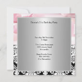 Damask Rose Roses Party Invitation enregistrer la  (Dos)