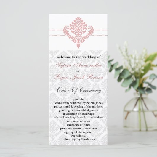 damask rose Wedding programme (Debout devant)