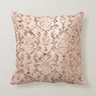 Damask Royal Glitter Blush Copper Roos Gold Kussen