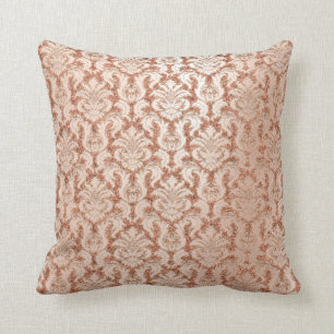 Damask Royal Metal Skinny Peach roze Rose Gold Kussen
