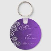 Damask Royal Paars Wedding Sleutelhanger (Voorkant)