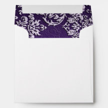 Damask Royal Paars Wedding Square Envelope
