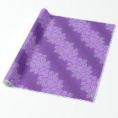 Damask Royal Paars Wedding Wrapping Paper Cadeaupapier (Uitgerold)