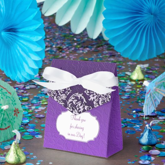 Damask Royal Paarse Favor Box Bedankdoosjes (Feest)