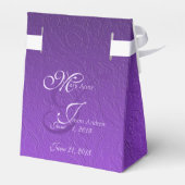 Damask Royal Paarse Favor Box Bedankdoosjes (Achterkant)