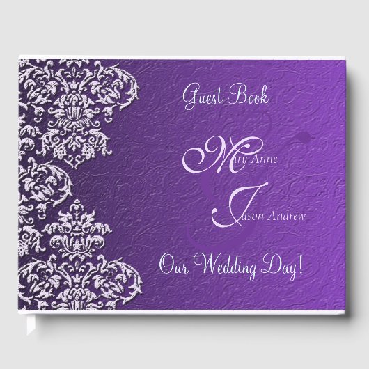 Damask Royal Purple Mariage Livre d'or (Recto)