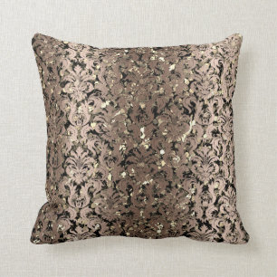Damask Royal Sepia Gold Black Beige Metallic Kussen