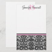 Damask, Roze Briefpapier (Voorkant / Achterkant)