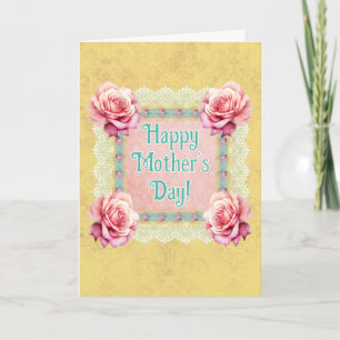  Damask Rozen Kant gepersonaliseerd Kaart