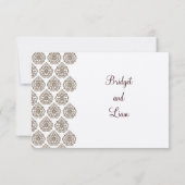 Damask RSVP op champagne Kaartje (Achterkant)