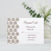 Damask RSVP op champagne Kaartje (Staand voorkant)