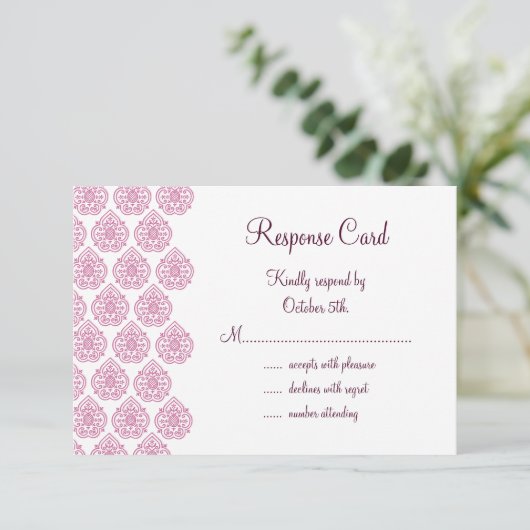 Damask RSVP (roze) (Staand voorkant)