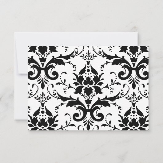 Damask RSVP Wedding Response Request Cards (Achterkant)