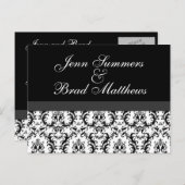 Damask Save the Date Briefkaarten Wedding (Voorkant / Achterkant)