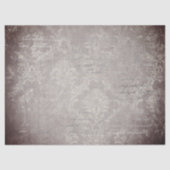 Damask & Script paarse taupe & zilvergrijs Tissuepapier (Voorkant)