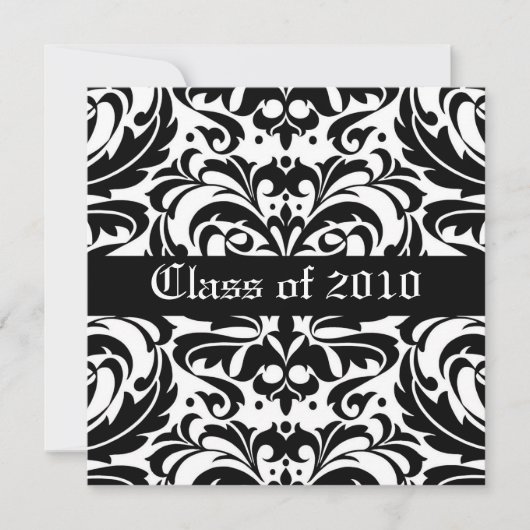 Damask Scroll Class of Graduation Invitation (Devant)