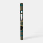  Damask Seamless Repetitive Pattern Flowers Teal iPhone 16 Hoesje (Linkerkant)